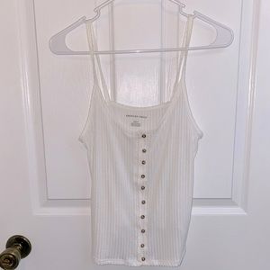 AE White Button Sweater Tank Top Size Medium